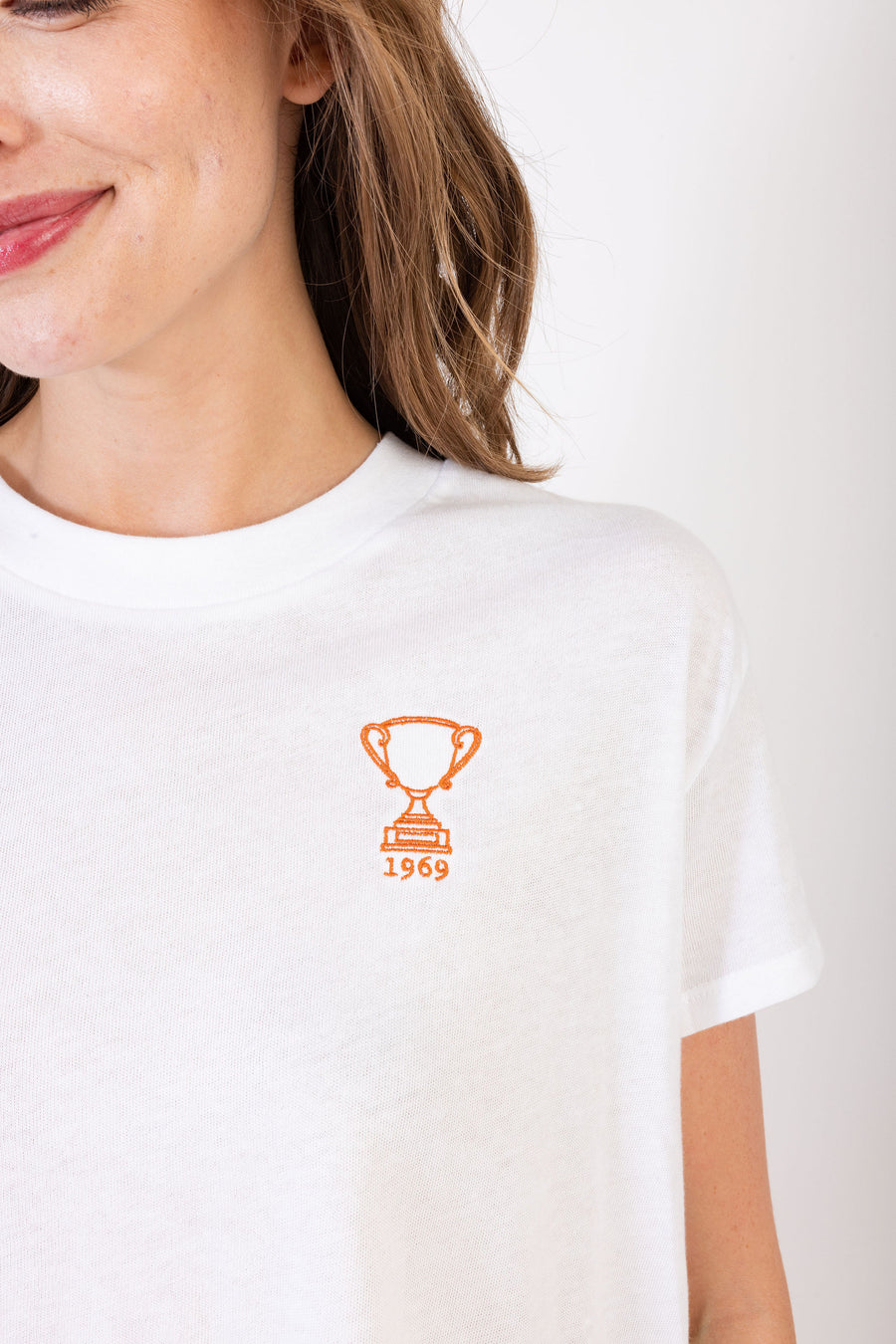 Cropped White Tee - Trophy Edition
