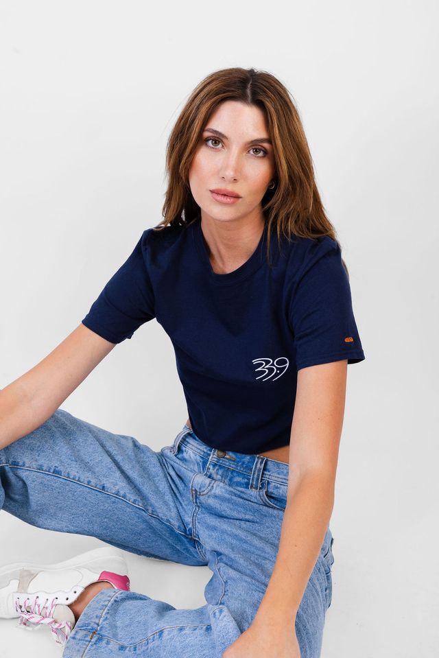 CROPPPED NAVY TEE