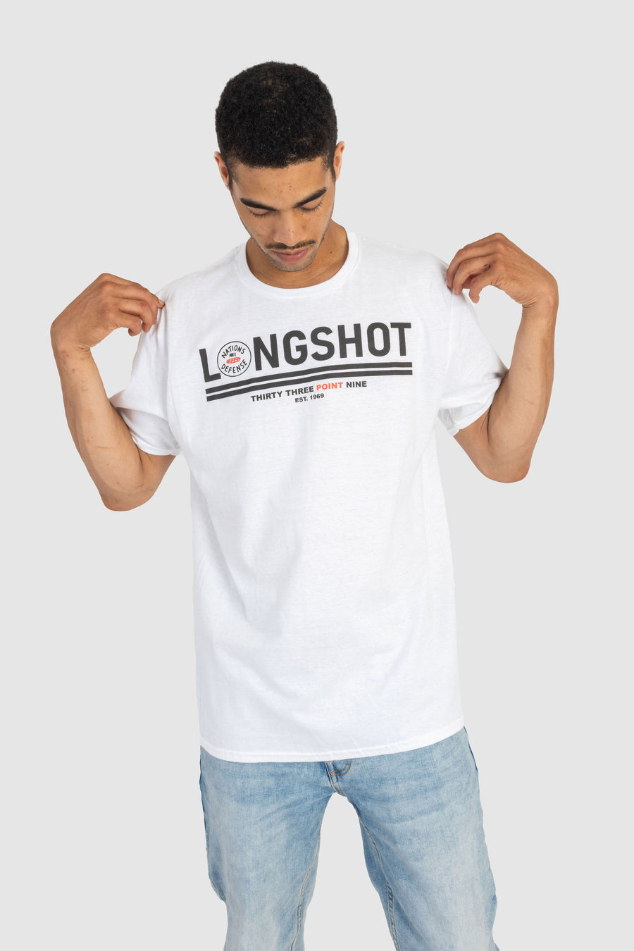 Guys White Longshot T-shirt